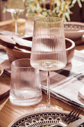 Set of Four Ribbed Wine Glasses Eldon