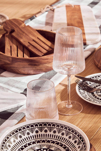 Set of Four Ribbed Wine Glasses Eldon