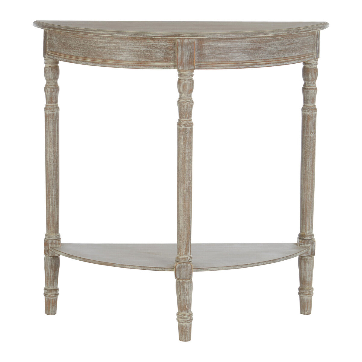 Heritage Natural Wash Wooden Half Moon Console Table