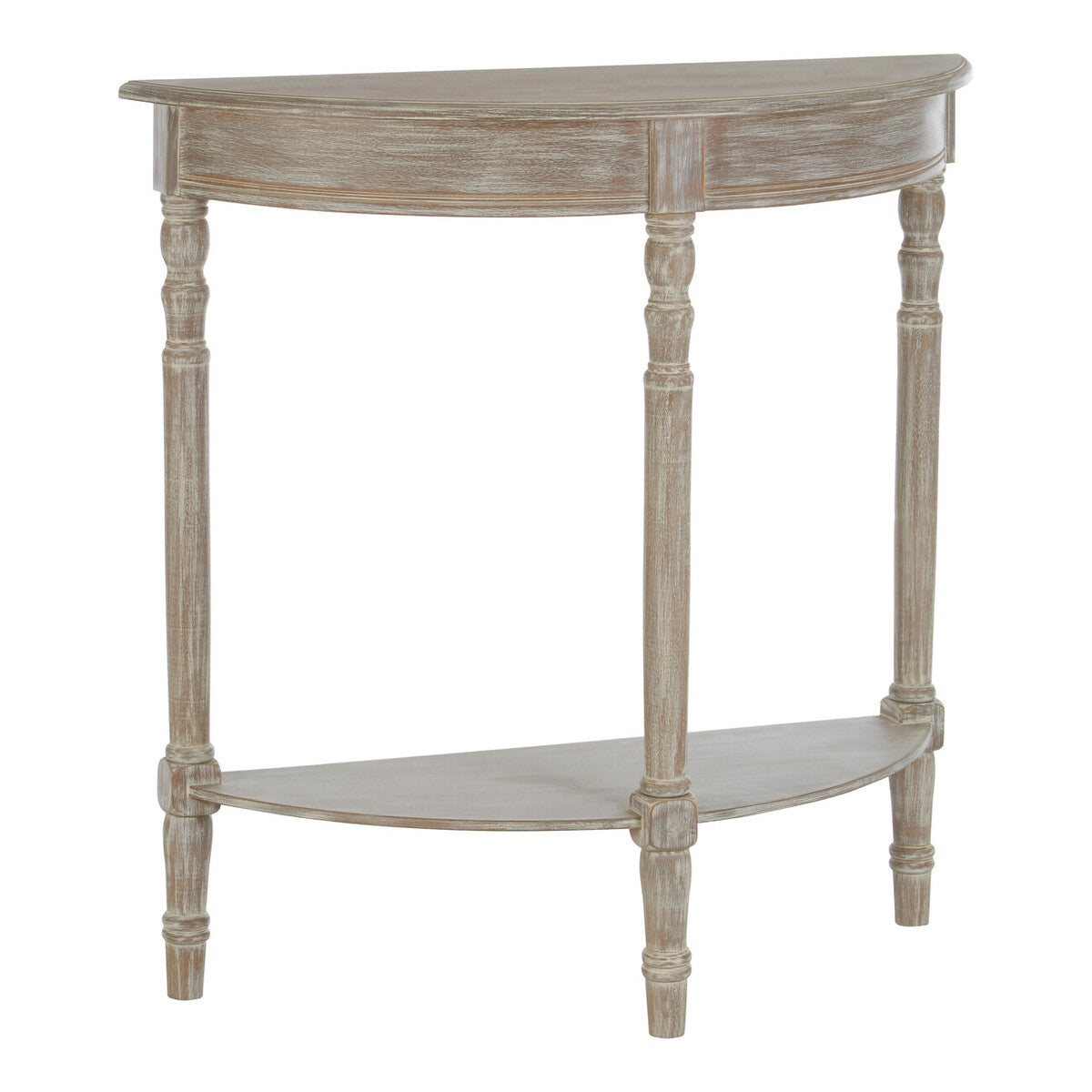 Heritage Natural Wash Wooden Half Moon Console Table