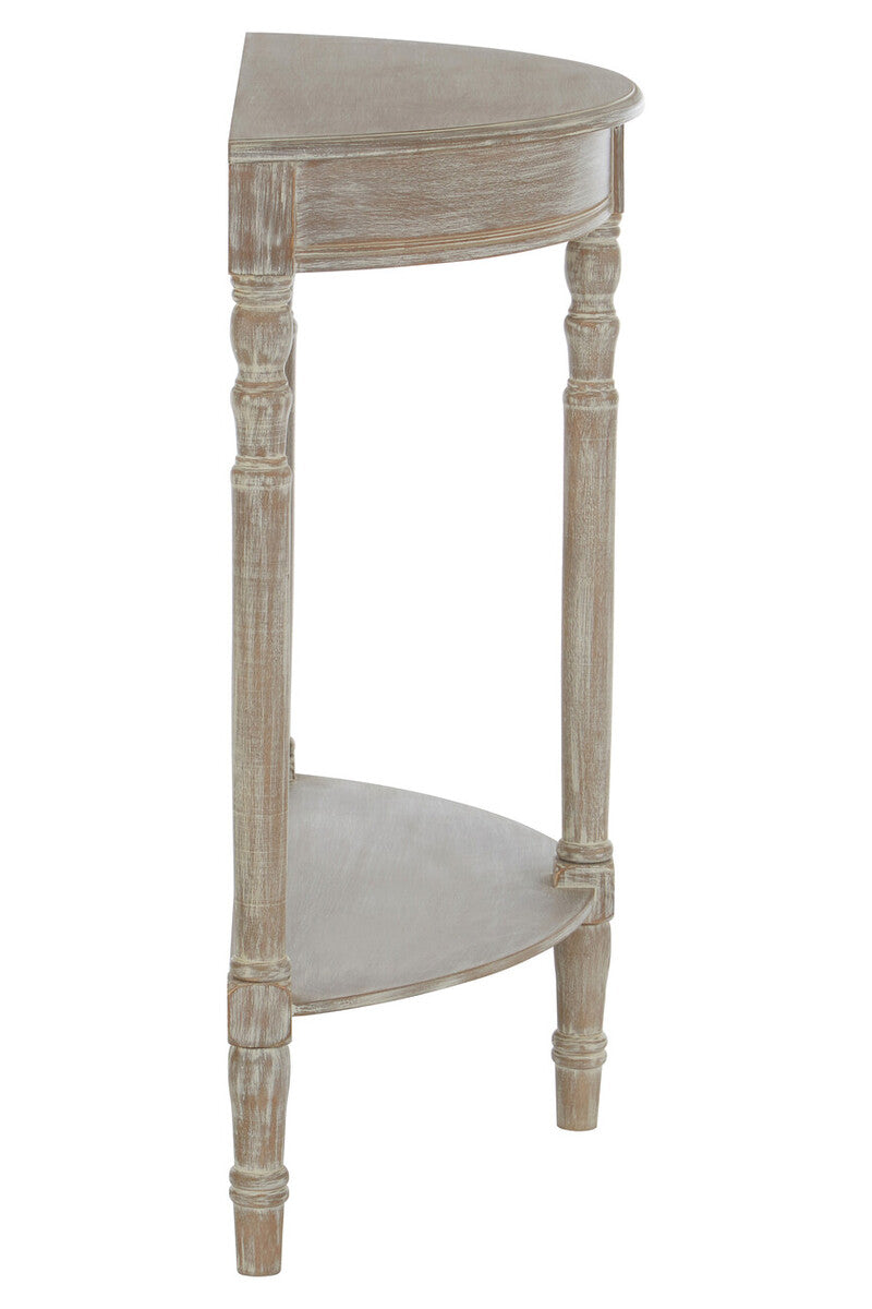 Heritage Natural Wash Wooden Half Moon Console Table