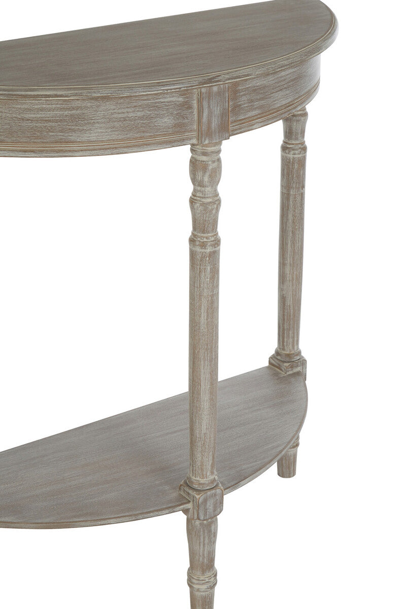 Heritage Natural Wash Wooden Half Moon Console Table