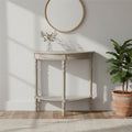 Heritage Natural Wash Wooden Half Moon Console Table