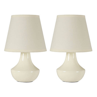 Set of Two Cream Ceramic Table Lamps | Globo
