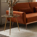 Natural Agate Stone Top Low Side Table with Gold Brass Tone Iron Legs | Relic