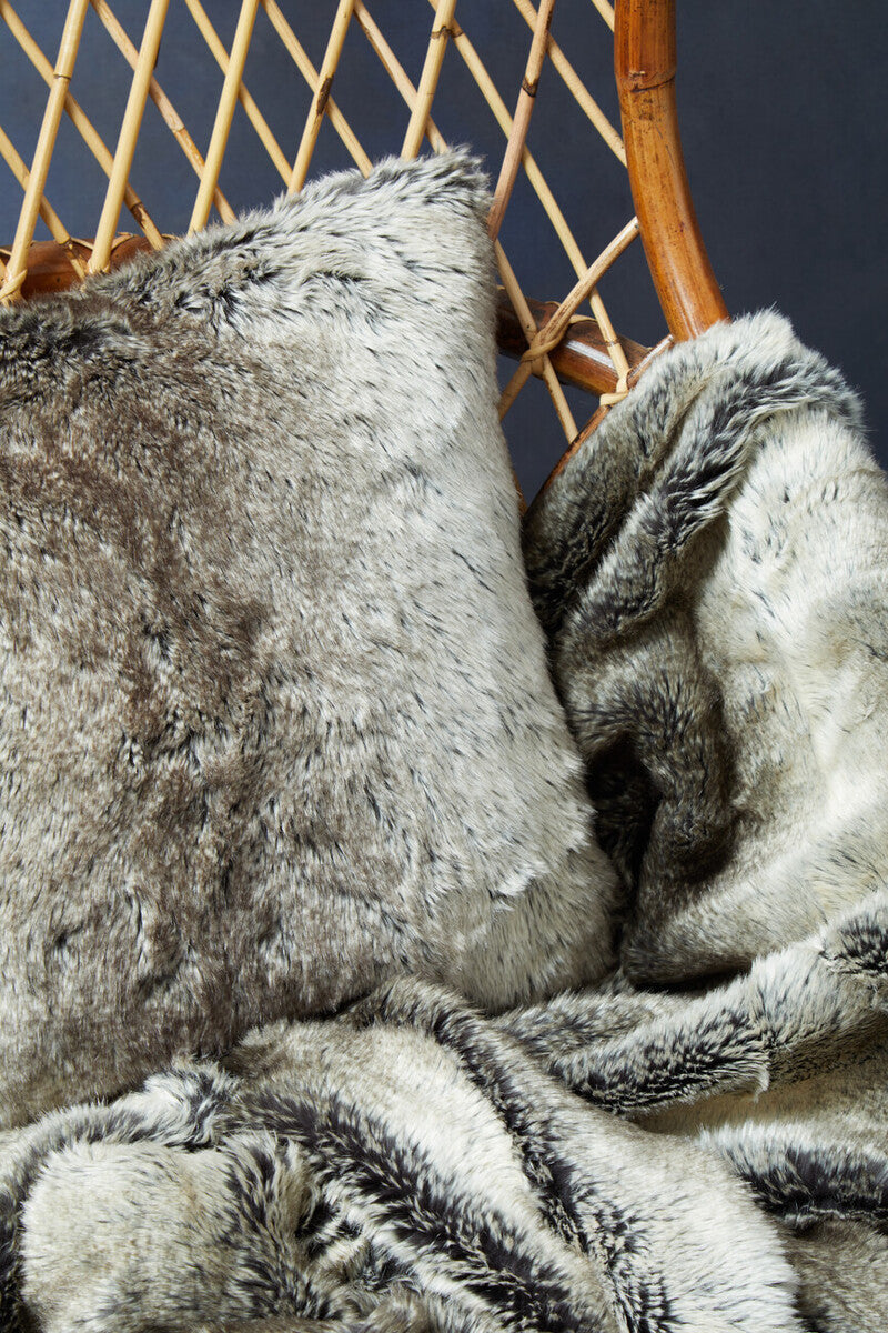 Bosie Mocha Ombre Square Fur Cushion | Lamina