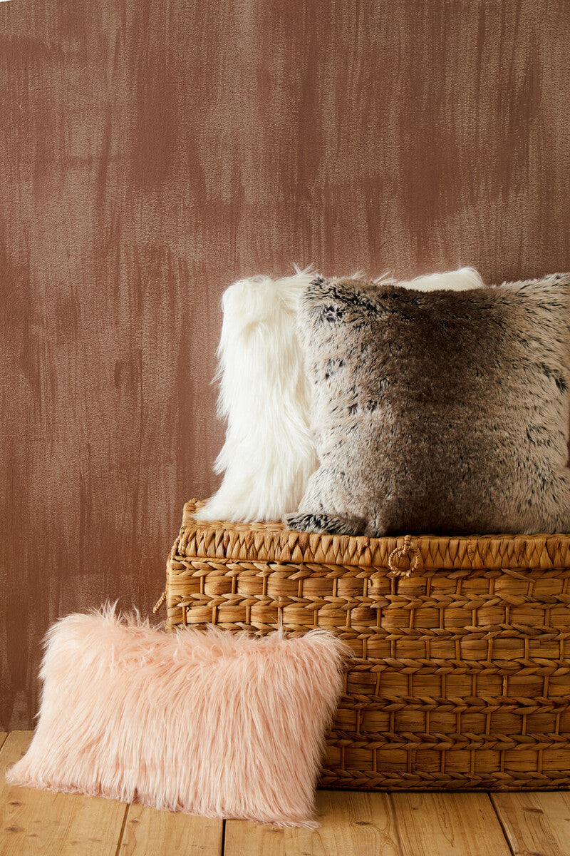 Bosie Mocha Ombre Square Fur Cushion | Lamina