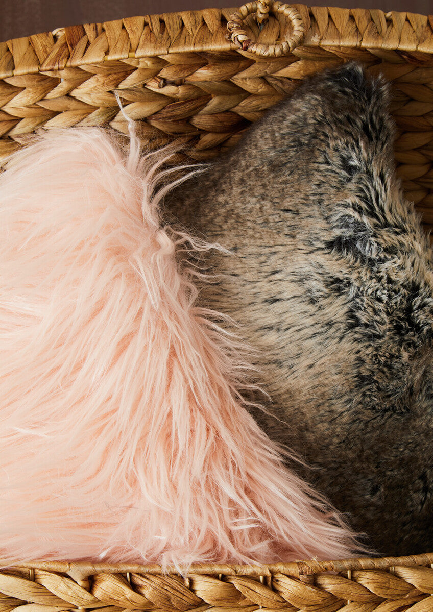 Bosie Mocha Ombre Square Fur Cushion | Lamina