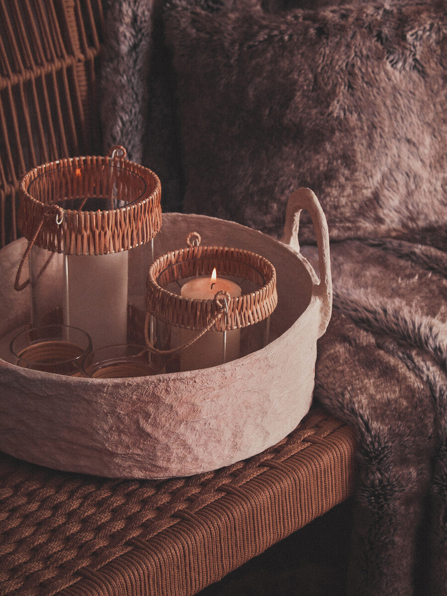 Bosie Mocha Ombre Square Fur Cushion | Lamina