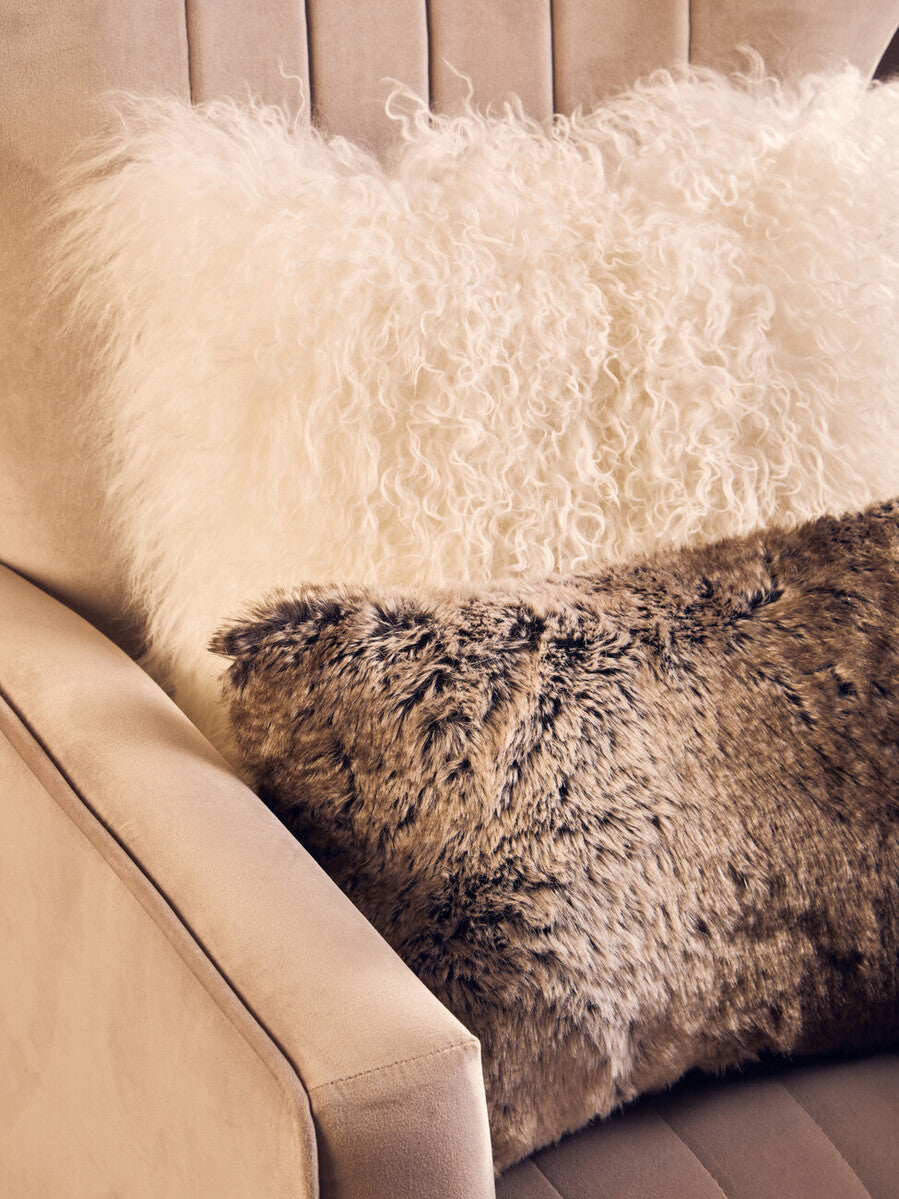 Bosie Mocha Ombre Rectangular Fur Cushion | Lamina