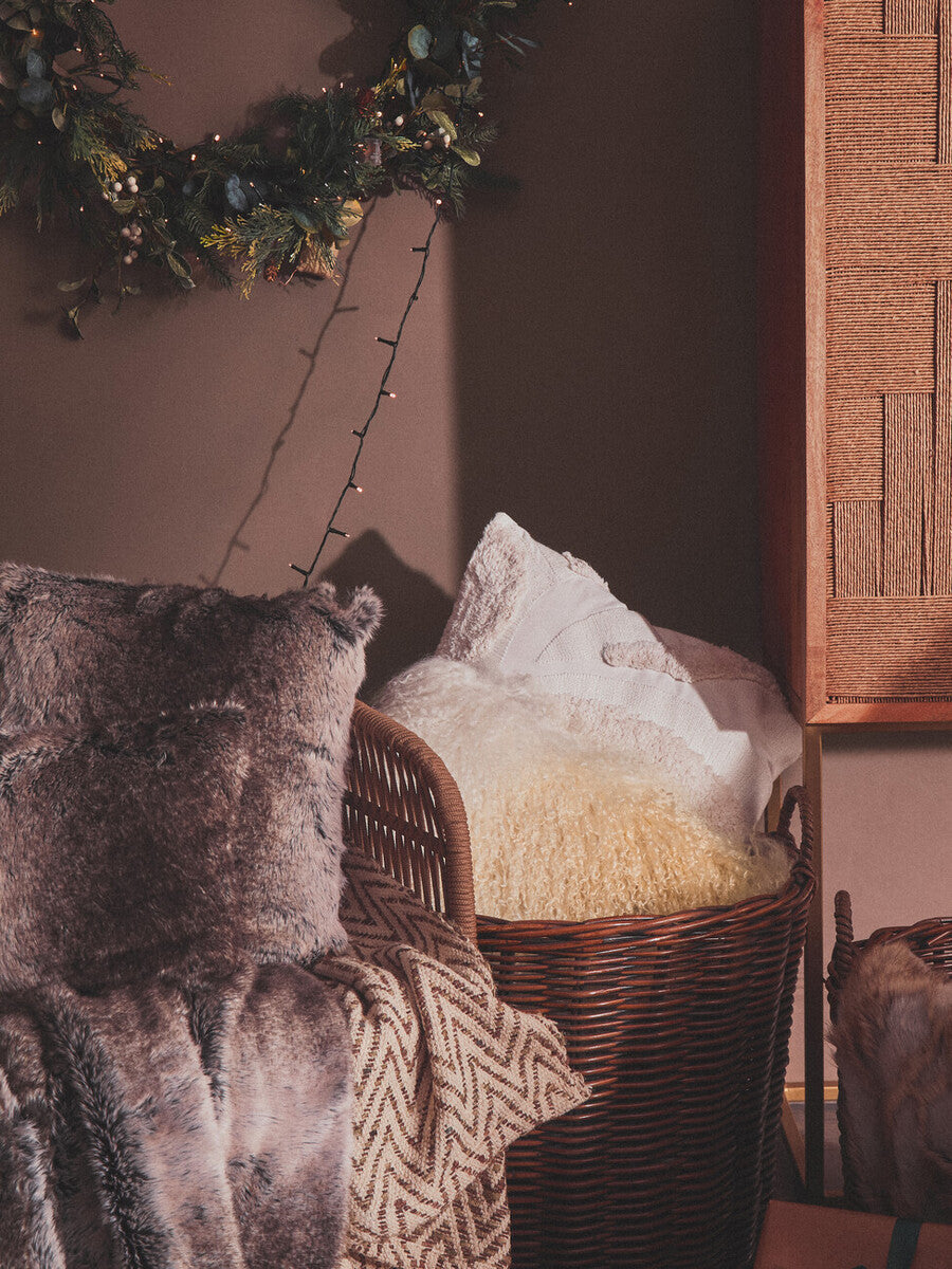 Bosie Mocha Ombre Rectangular Fur Cushion | Lamina