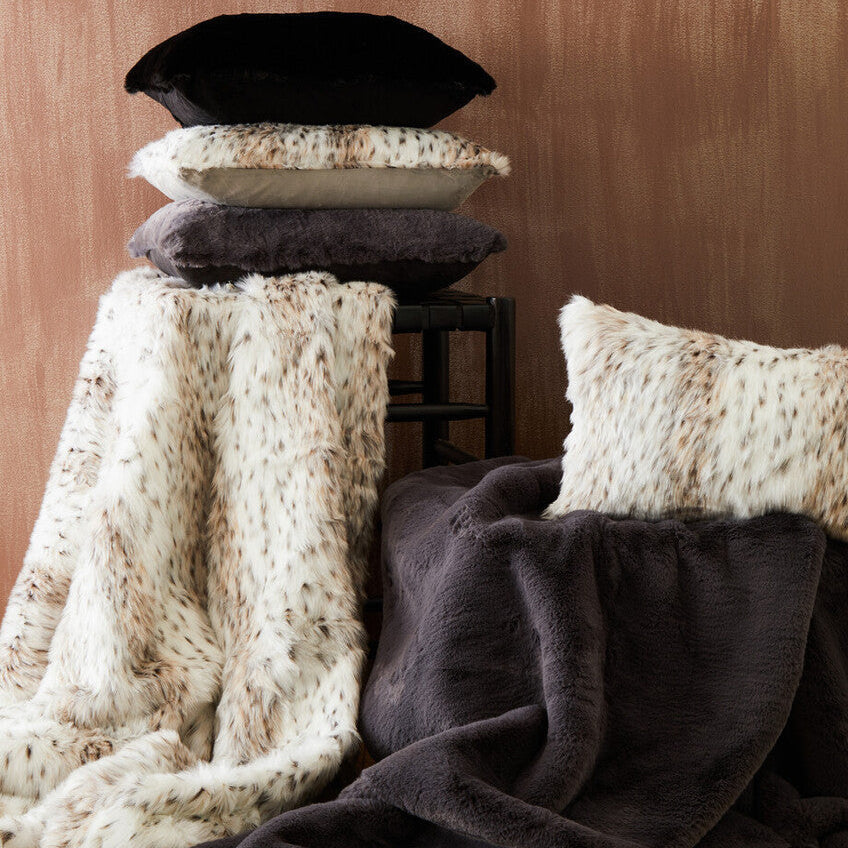 Bosie Animal Print Square Fur Cushion | Lamina