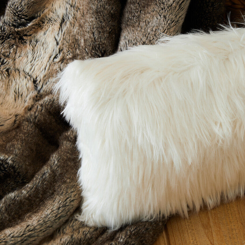 Bosie Cream Fur Cushion Lamina