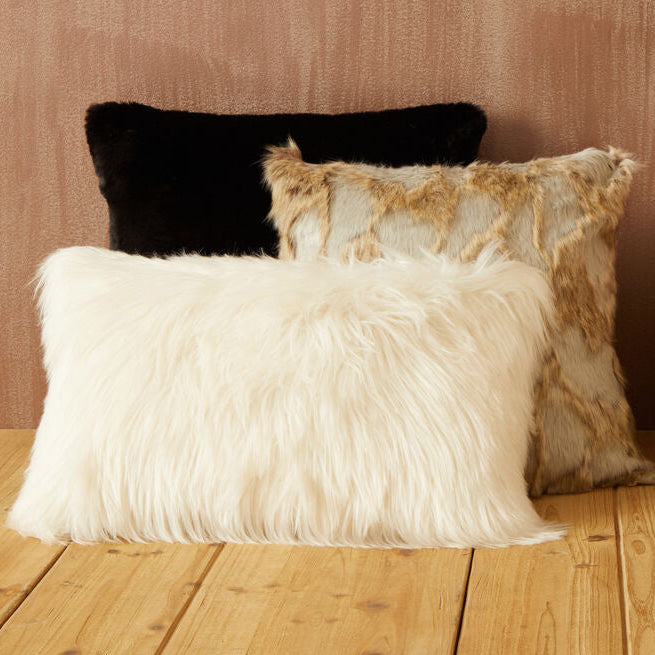 Bosie Cream Fur Cushion Lamina