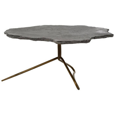 Grey Stone Top Coffee Table with Tripod Geometric Base | Rany