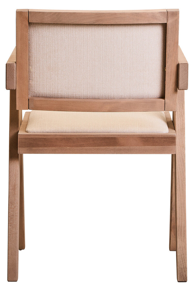 Ivory Fabric and Grey Wash Beech Wood Dining Chair Cebu