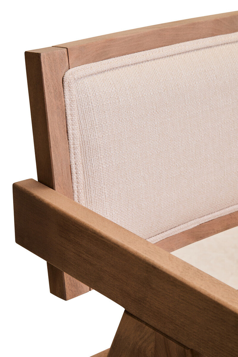 Ivory Fabric and Grey Wash Beech Wood Dining Chair Cebu