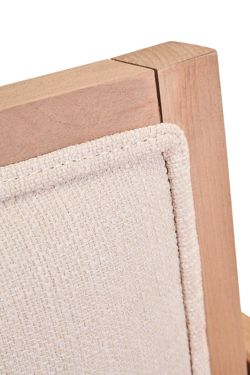 Ivory Fabric and Grey Wash Beech Wood Dining Chair Cebu