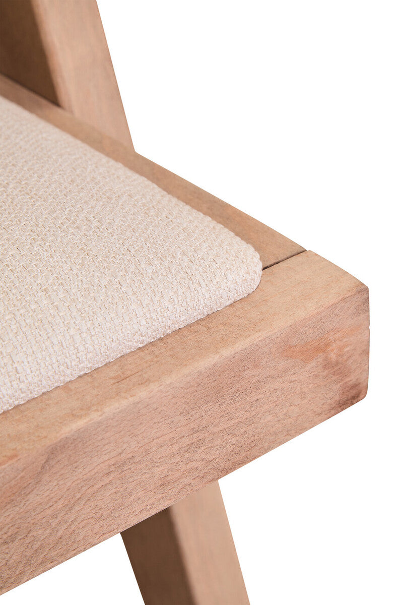 Ivory Fabric and Grey Wash Beech Wood Dining Chair Cebu