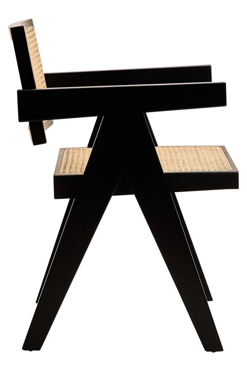 Natural Cane and Black Beech Wood Dining Chair | Cebu