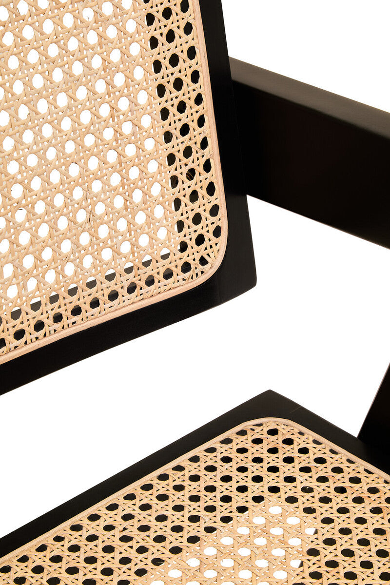 Natural Cane and Black Beech Wood Dining Chair | Cebu