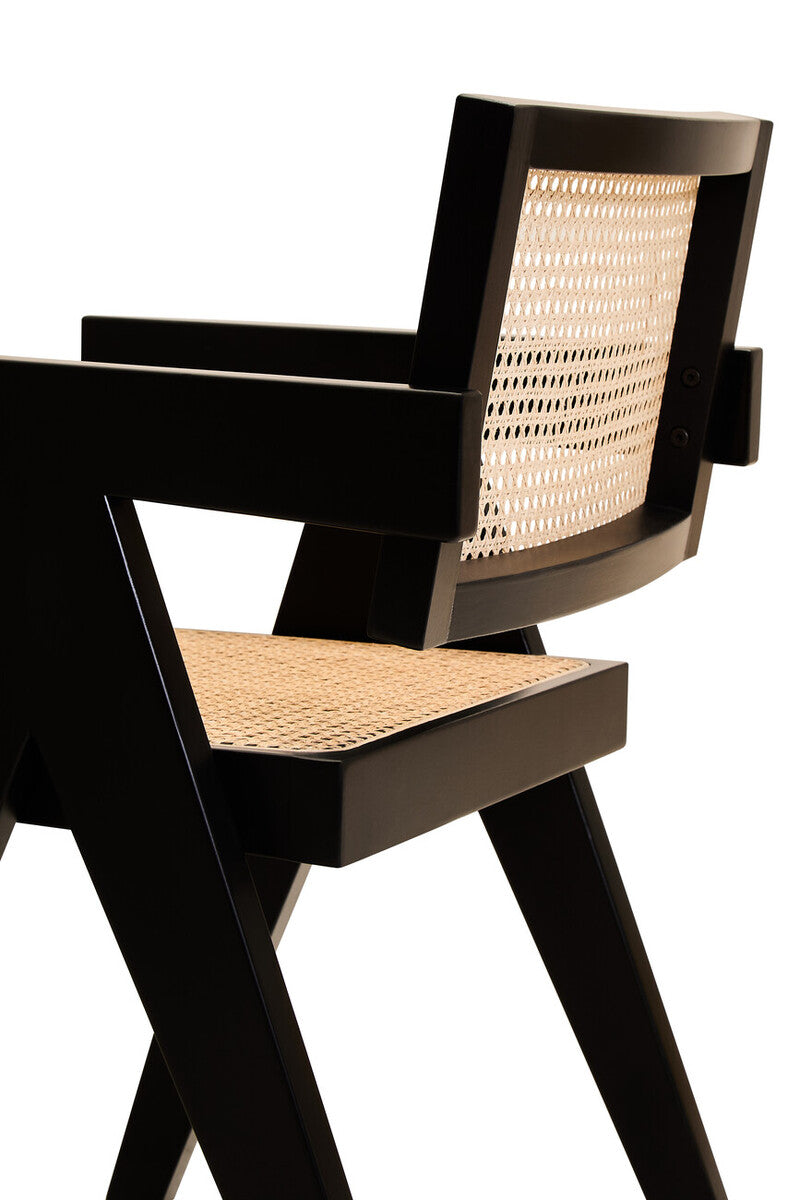Natural Cane and Black Beech Wood Dining Chair | Cebu