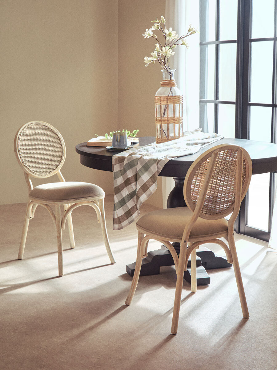 White Wash Elm Wood Dining Chair | Cebu