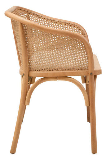 Cebu Natural Cane Bench with Curved Back