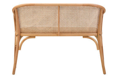Cebu Natural Cane Bench with Curved Back