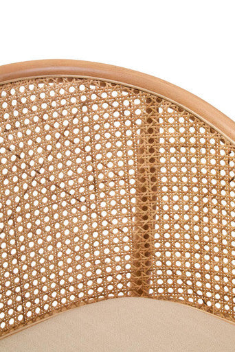 Cebu Natural Cane Bench with Curved Back