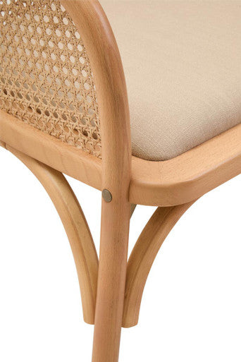 Cebu Natural Cane Bench with Curved Back