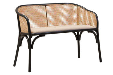 Cebu Natural Cane Bench with Wood Frame