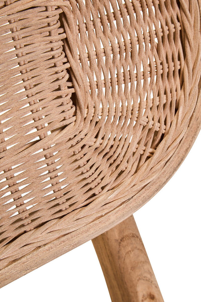 Beige Fabric and Grey Wash Elm Wood Dining Chair | Cebu