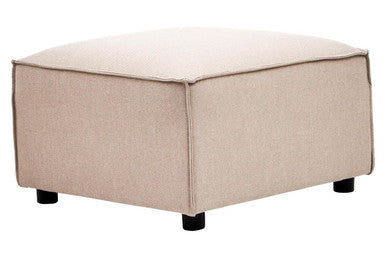 Toulouse Natural Fabric Modular Ottoman with Wood Frame