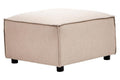 Toulouse Natural Fabric Modular Ottoman with Wood Frame