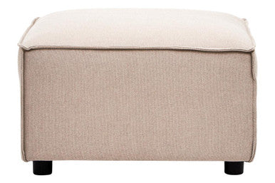 Toulouse Natural Fabric Modular Ottoman with Wood Frame