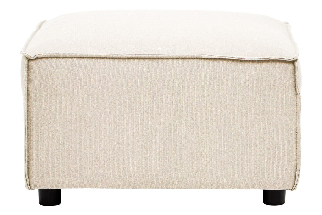 Toulouse Cream Fabric Modular Ottoman with Wood Frame