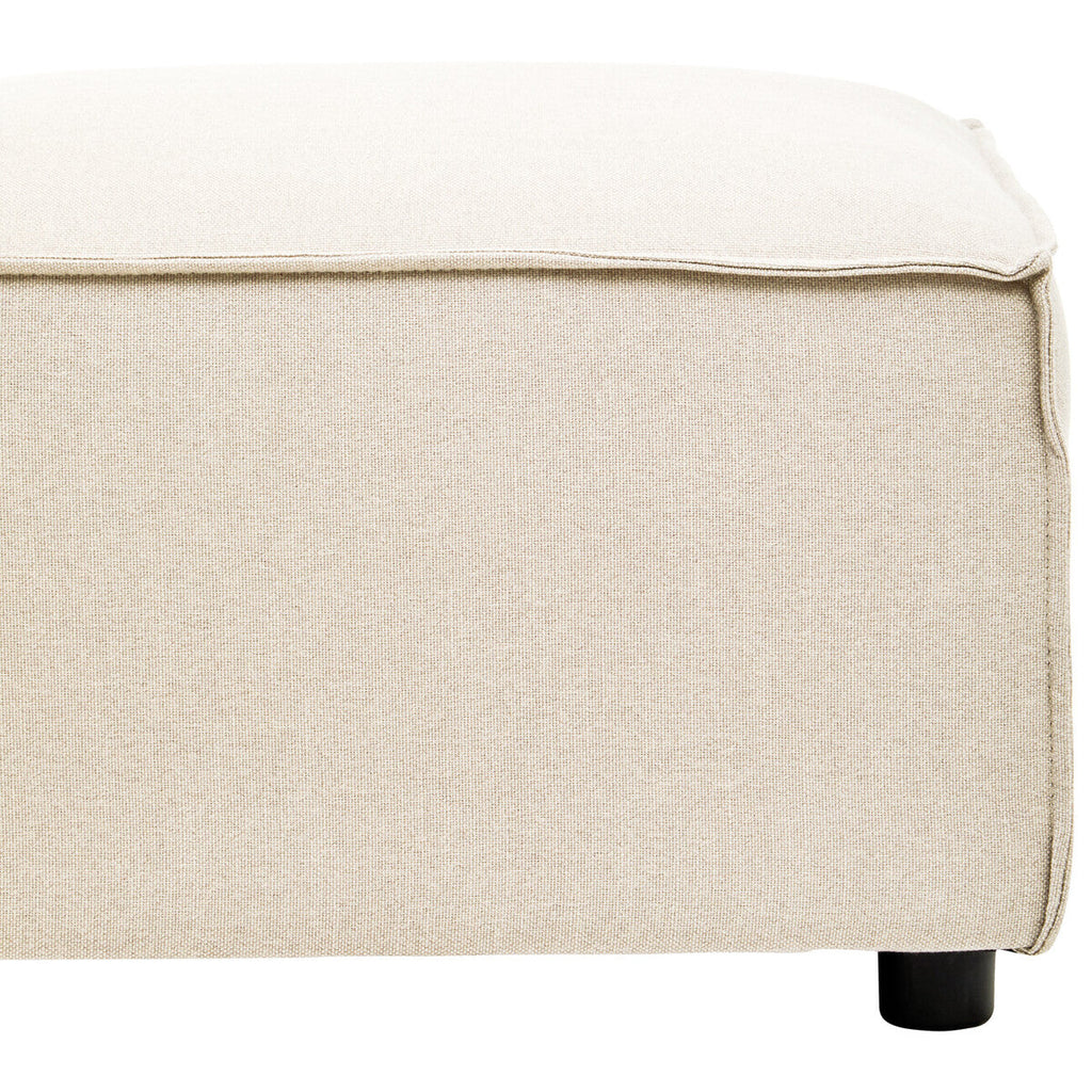 Toulouse Cream Fabric Modular Ottoman with Wood Frame