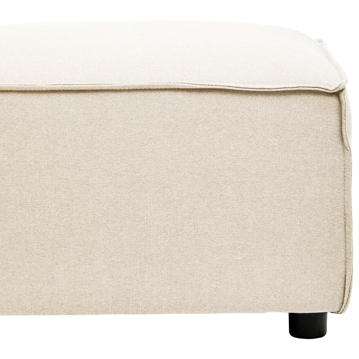 Toulouse Cream Fabric Modular Ottoman with Wood Frame