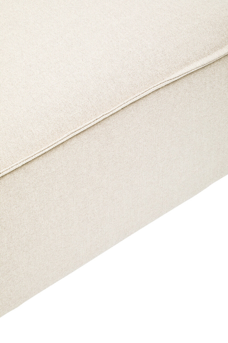 Toulouse Cream Fabric Modular Ottoman with Wood Frame