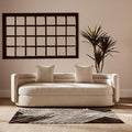 3 Seater Ivory Linen Curved Sofa | Oratino
