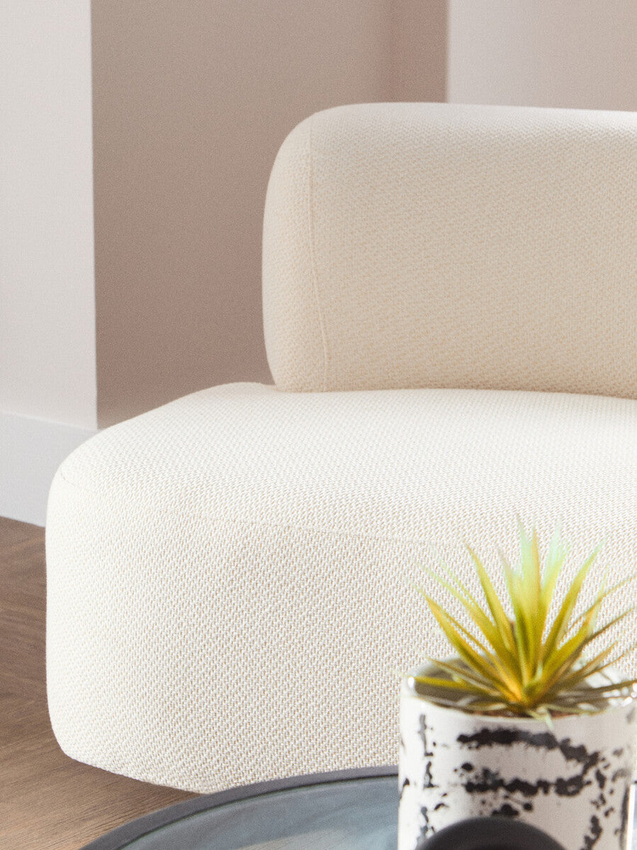 3 Seater Cream Linen Sofa | Ozzano