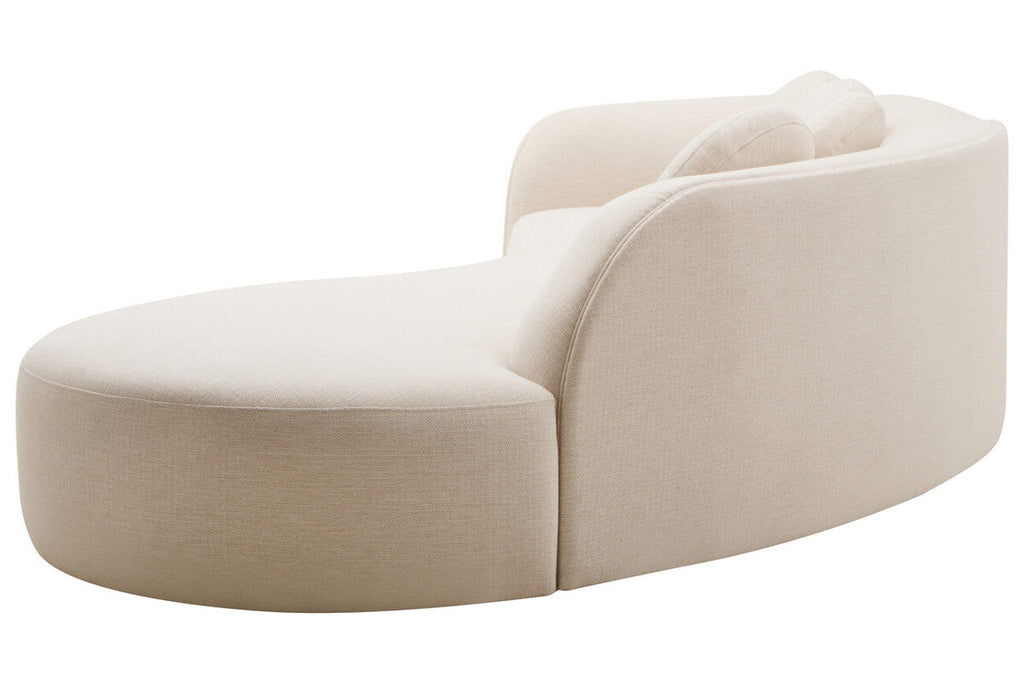 3 Seater Cream Linen Curved Sofa | Ovada