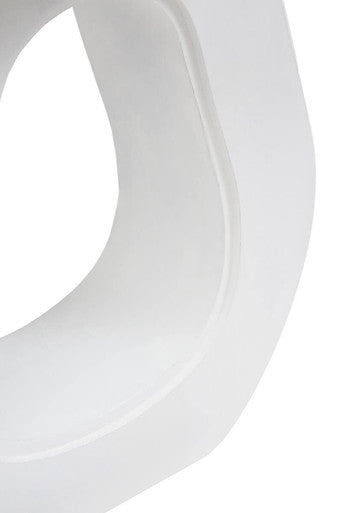Whitewash Finish Mango Wood Accent Table with Horseshoe Cutout Base | Walsa
