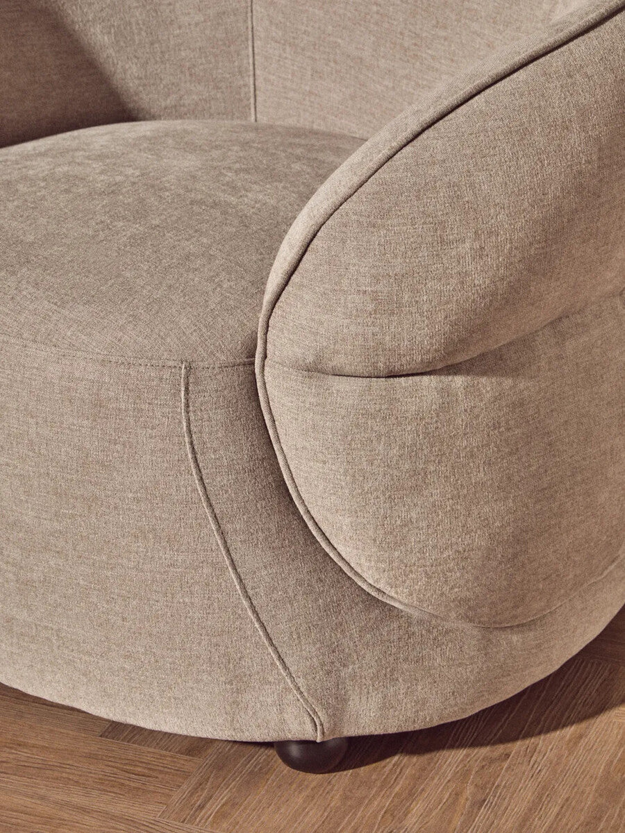 Daphne Taupe Chenille Effect Chair with Curved Back