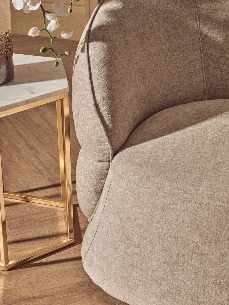 Daphne Taupe Chenille Effect Chair with Curved Back