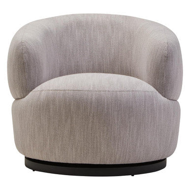 Textured Grey Curved Swivel Chair | Bordo