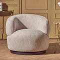 Textured Grey Curved Swivel Chair | Bordo
