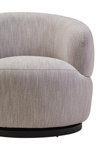 Textured Grey Curved Swivel Chair | Bordo