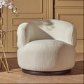 Textured Cream Curved Swivel Chair | Bordo